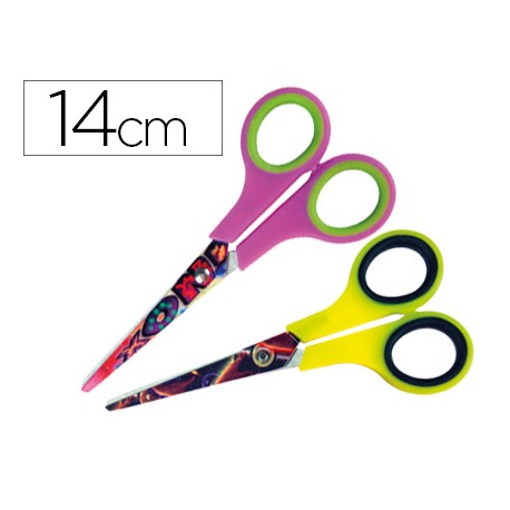 TIJERA ESCOLAR LIDERPAPEL HIP HOP 14 CM UNIDAD