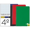 BLOC ESPIRAL LIDERPAPEL CUARTO TAPA DURA 80H 60G CUADRO 4MM CON MARGEN. COLORES SURTIDOS