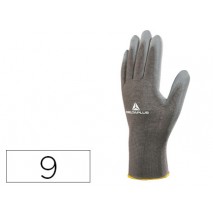 GUANTE DELTAPLUS POLIESTER ANTIDESLIZANTE LAVABLE ESPECIAL PARA MANIPULACION Y MANUTENCION GRIS TALL
