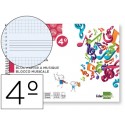 BLOC MUSICA LIDERPAPEL PENTAGRAMA 2MM CON ANOTACIONES CUARTO 20 HOJAS 100G/M2
