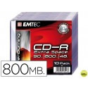 CD-R EMTEC CAPACIDAD 800MB DURACION 90MIN VELOCIDAD 48X CAJA SLIM -1 UNIDAD-