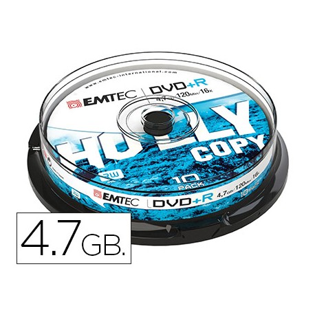 DVD+R EMTEC CAPACIDAD 4,7GB VELOCIDAD 16X CAJA -1 UNIDAD-