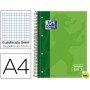 BLOC ESPIRAL OXFORD TAPA EXTRADURA MICROPERFORADO DIN A4 80 HOJAS CUADROS 5MM -COLOR VERDE