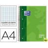 BLOC ESPIRAL OXFORD TAPA EXTRADURA MICROPERFORADO DIN A4 80 HOJAS CUADROS 5MM -COLOR VERDE