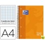 BLOC ESPIRAL OXFORD TAPA EXTRADURA MICROPERFORADO DIN A4 80 HOJAS CUADROS 5MM -COLOR NARANJA