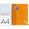 BLOC ESPIRAL OXFORD TAPA EXTRADURA MICROPERFORADO DIN A4 80 HOJAS CUADROS 5MM -COLOR NARANJA