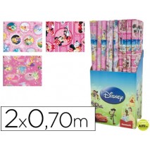 PAPEL FANTASIA DISNEY NIÑA ROLLO 2 X 0,70 MT 60 GR MODELOS SURTIDOS