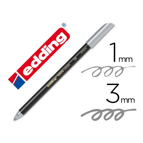 ROTULADOR EDDING PUNTA FIBRA 1200 PLATA N. 54 -PUNTA REDONDA 0,5 MM