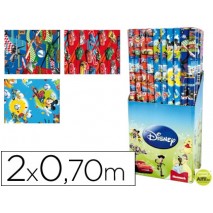 PAPEL FANTASIA DISNEY NIÑO ROLLO 2 X 0,70 MT 60 GR MODELOS SURTIDOS
