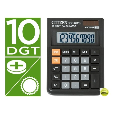 CALCULADORA CITIZEN SOBREMESA SDC-022 S 10 DIGITOS