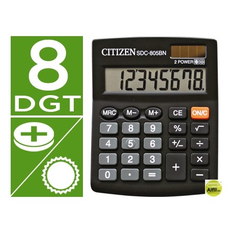 CALCULADORA CITIZEN SOBREMESA SDC-805 BN 8 DIGITOS