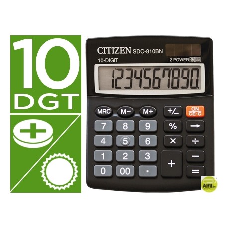 CALCULADORA CITIZEN SOBREMESA SDC-810 BN 10 DIGITOS