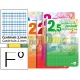 BLOC ESPIRAL LIDERPAPEL FOLIO WRITE TAPA CARTONCILLO 80H 70G CUADRICULADO PAUTADO 2.5MM CON MARGEN.