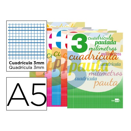 LIBRETA LIDERPAPEL WRITE A5 32 HOJAS 70G/M2 CUADRO PAUTADO 3MM CON MARGEN