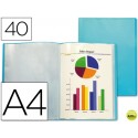 CARPETA BEAUTONE ESCAPARATE 47052 40 FUNDAS POLIPROPILENO TRASLUCIDA DIN A4 AZUL FROSTY