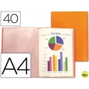 CARPETA BEAUTONE ESCAPARATE 47051 40 FUNDAS POLIPROPILENO TRASLUCIDA DIN A4 NARANJA FROSTY