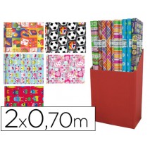 PAPEL FANTASIA INFANTIL ROLLO 2 X 0,70 MT 60 GR MODELOS SURTIDOS