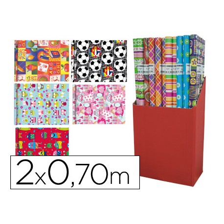 PAPEL FANTASIA INFANTIL ROLLO 2 X 0,70 MT 60 GR MODELOS SURTIDOS