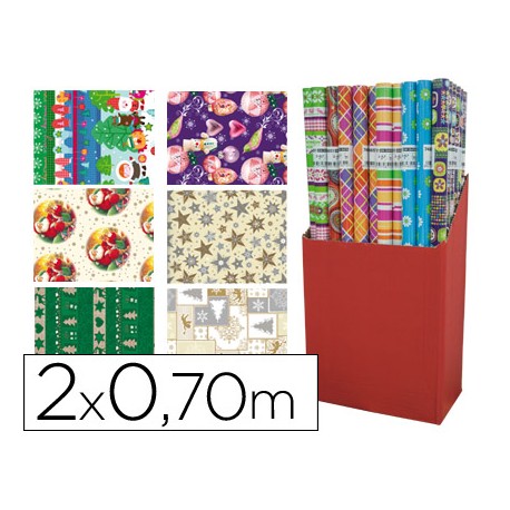 PAPEL FANTASIA NAVIDAD ROLLO 2 X 0,70 MT 60 GR MODELOS SURTIDOS