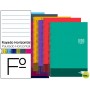 BLOC ESPIRAL LIDERPAPEL FOLIO DISCOVER TAPA CARTONCILLO 80 H80G HORIZONTAL CON MARGEN COLORES SURTID