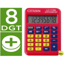 CALCULADORA CITIZEN BOLSILLO LC-110 8 DIGITOS ROJA