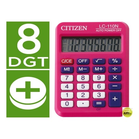 CALCULADORA CITIZEN BOLSILLO LC-110 8 DIGITOS ROSA