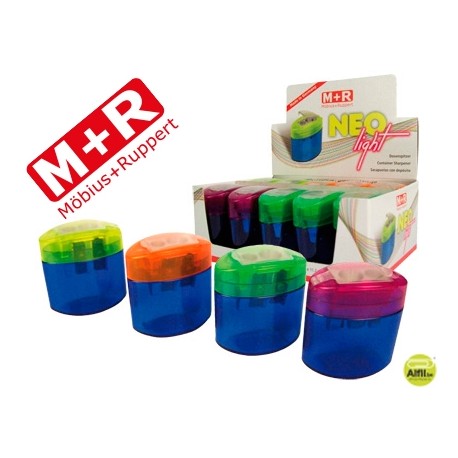SACAPUNTAS MOR NEO LIGHT 2 USOS CON DEPOSITO -COLORES SURTIDOS
