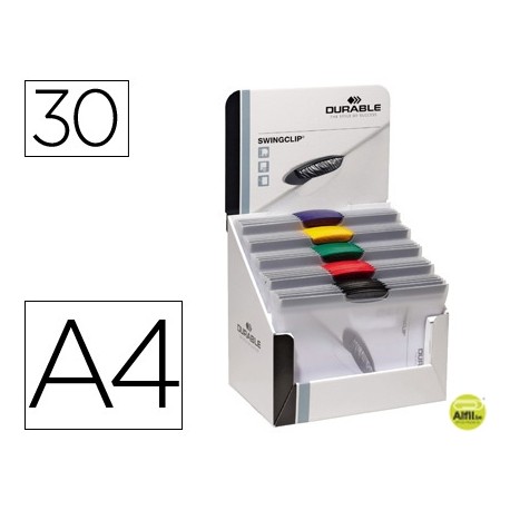CARPETA SWINGCLIP DOSSIER PINZA LATERAL Y GIRATORIA DIN A4 CAPACIDAD 30H COLORES SURTIDOS
