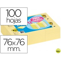 BLOC DE NOTAS ADHESIVAS QUITA Y PON POST-IT 76X76MM -PACK PROMOCIONAL 24+12