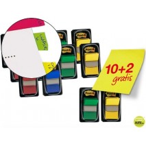 BANDERITAS SEPARADORAS COLORES SURTIDOS PACK PROMOCIONAL DE 10 BLISTERS + 2 DE OBSEQUIO