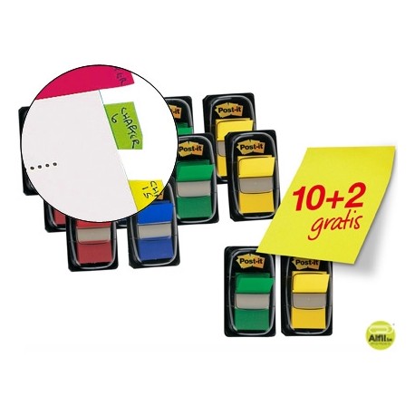 BANDERITAS SEPARADORAS COLORES SURTIDOS PACK PROMOCIONAL DE 10 BLISTERS + 2 DE OBSEQUIO