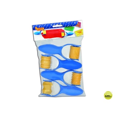 RODILLO JOVI PARA MARCAR Y MODELAR PASTA BOLSA DE 4 UNIDADES SURTIDAS