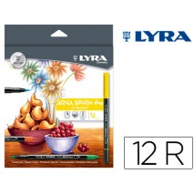 ROTULADOR LYRA AQUA BRUSH DUO CAJA DE 12 COLORES