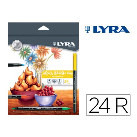 ROTULADOR LYRA AQUA BRUSH DUO CAJA DE 24 COLORES