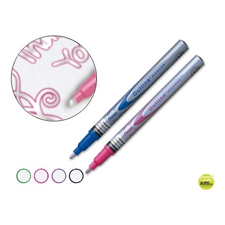 ROTULADOR MARCADOR PENTEL MSP60 OUTLINE PERMANENTE BOBLE COLOR -COLORES SURTIDOS