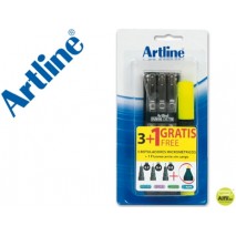 ROTULADOR ARTLINE CALIBRADO MICROMETRICO EK NEGRO BOLSA DE3 + FLUORESCENTE 660 -BLISTER