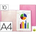 CARPETA BEAUTONE ESCAPARATE 47480 10 FUNDAS POLIPROPILENO TRASLUCIDA DIN A4 ROJO FROSTY