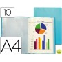 CARPETA BEAUTONE ESCAPARATE 47482 10 FUNDAS POLIPROPILENO TRASLUCIDA DIN A4 AZUL FROSTY