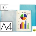 CARPETA BEAUTONE ESCAPARATE 47482 10 FUNDAS POLIPROPILENO TRASLUCIDA DIN A4 AZUL FROSTY
