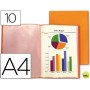 CARPETA BEAUTONE ESCAPARATE 47481 10 FUNDAS POLIPROPILENO TRASLUCIDA DIN A4 NARANJA FROSTY