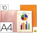 CARPETA BEAUTONE ESCAPARATE 47481 10 FUNDAS POLIPROPILENO TRASLUCIDA DIN A4 NARANJA FROSTY