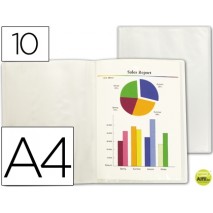 CARPETA BEAUTONE ESCAPARATE 47484 10 FUNDAS POLIPROPILENO TRASLUCIDA DIN A4 TRANSPARENTE FROSTY