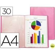 CARPETA BEAUTONE ESCAPARATE 47490 30 FUNDAS POLIPROPILENO TRASLUCIDA DIN A4 ROJO FROSTY