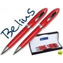 JUEGO BELIUS BOLIGRAFO Y PORTAMINAS 2049 ROJO MALAGA -EN ESTUCHE