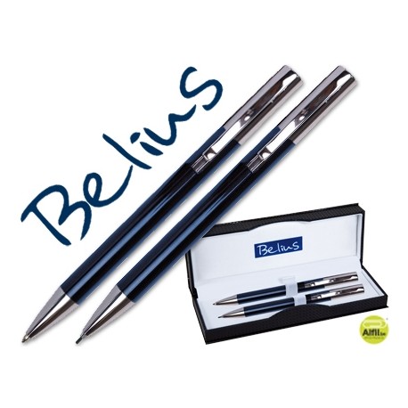 JUEGO BELIUS BOLIGRAFO Y PORTAMINAS 2052 AZUL LISBOA - EN ESTUCHE
