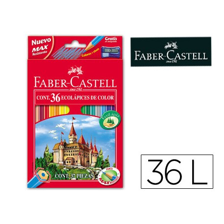 LAPICES DE COLORES FABER-CASTELL C/36 COLORES HEXAGONAL MADERA REFORESTADA