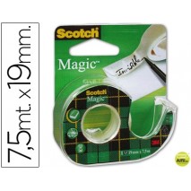 CINTA ADHESIVA SCOTH MAGIC INVISIBLE CLIPS STRIP 7,5X19MM EN PORTARROLLO