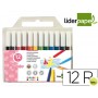 ROTULADOR LIDERPAPEL JUMBO BOLSA 12 COLORES