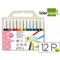 ROTULADOR LIDERPAPEL JUMBO BOLSA 12 COLORES