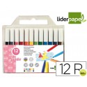 ROTULADOR LIDERPAPEL JUMBO BOLSA 12 COLORES